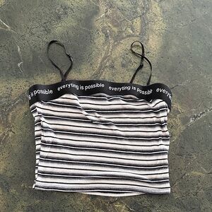 Striped Black and White Women's crop Top